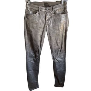 Mother Denim Womens Disturbing the Peace Skinny Leg Jeans 25 Gunmetal Coated